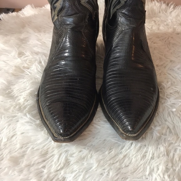 VTG Justin Black Teju Lizard Western Boot #8310 - Picture 2 of 15
